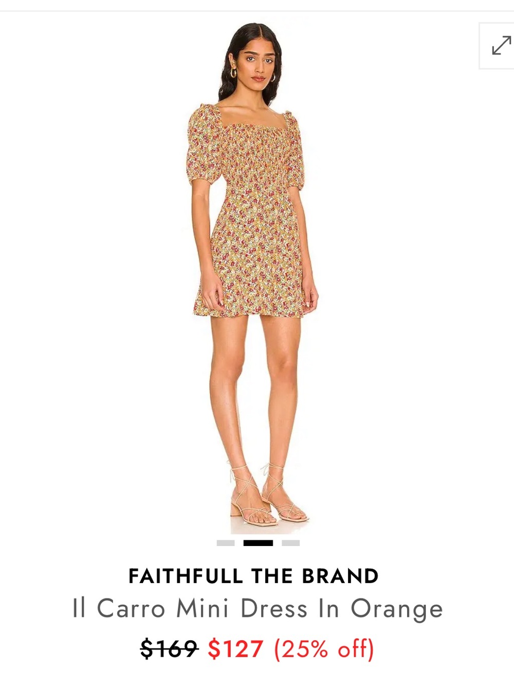 Faithfull the Brand Il Carro Mini Dress in Orange